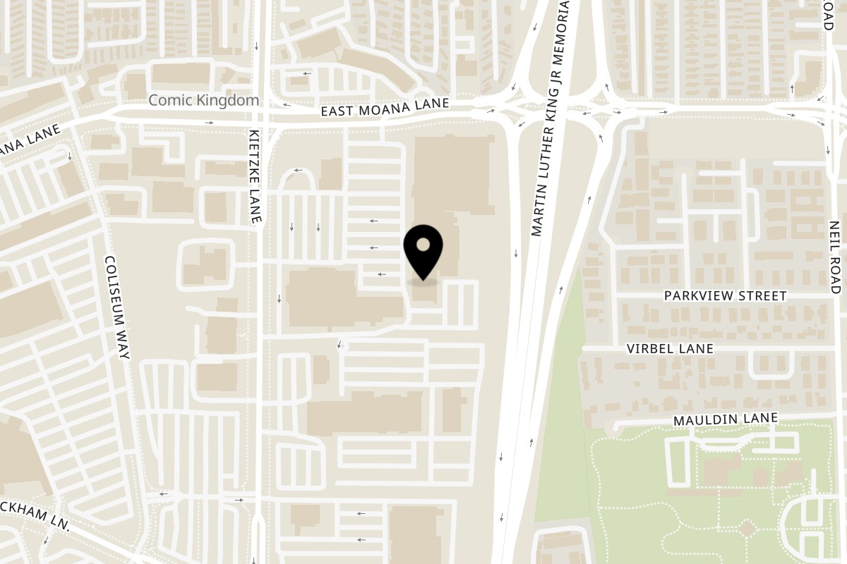 Map showing the location of Carnitas y Tortas Ahogadas Guadalajara Reno on 3338 Kietzke Ln in Reno